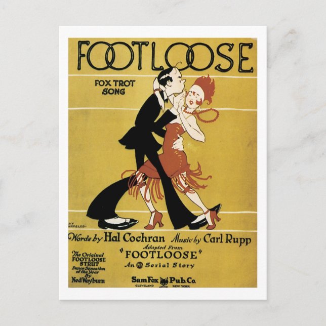 Footloose Vintage Songbook Cover Postcard (Front)