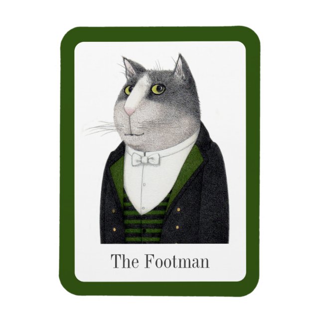 FOOTMAN CAT 3x4 Flexible Magnet + Text (Vertical)
