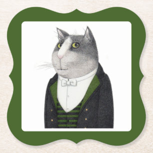 FOOTMAN CAT Bracket Paper Coasters 