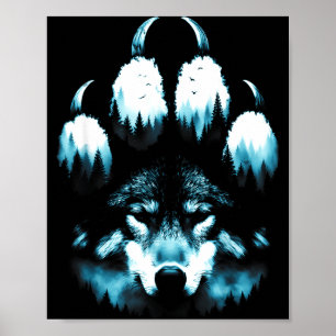 Footprint Animals Wolves Lovers Wolf Howling At Th Poster