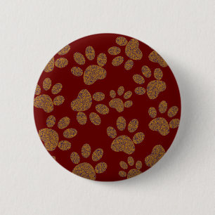 footprint dog 6 cm round badge