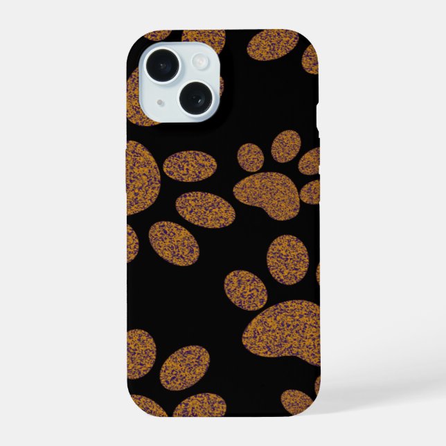 footprint dog iPhone 15 case (Back)