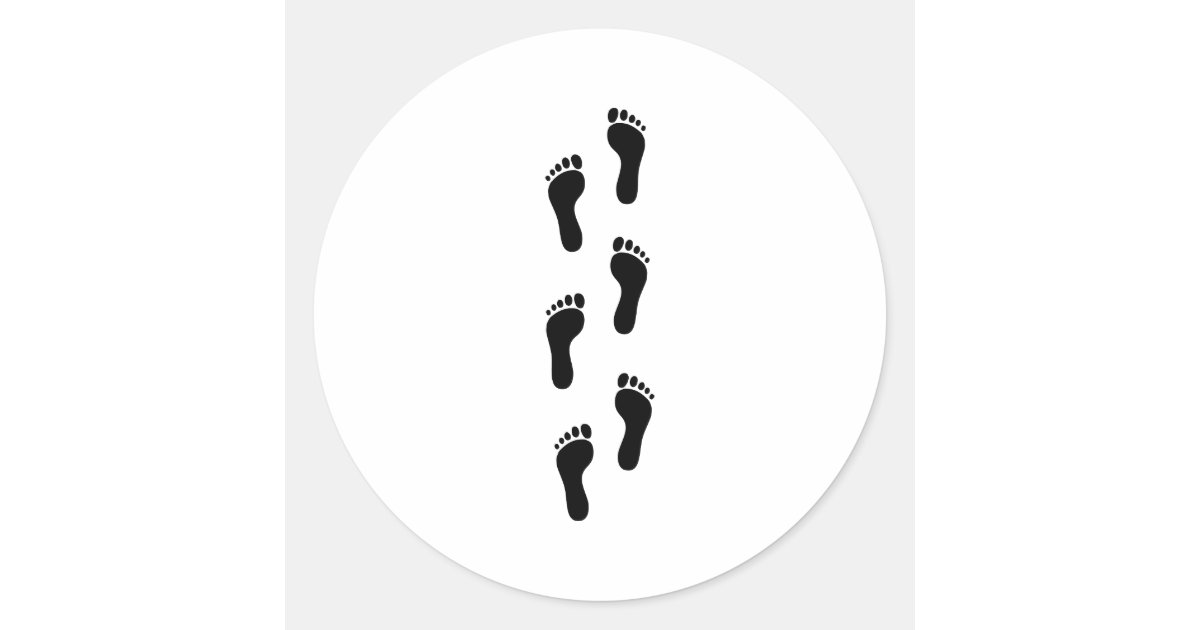 Footprint Feet Classic Round Sticker Zazzle.co.uk