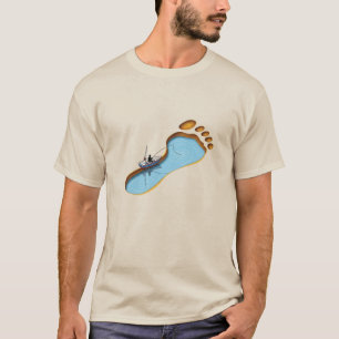 Footprint Lake – Surreal Fishing Art T-Shirt