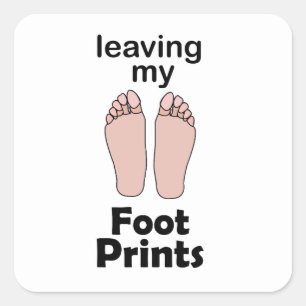 Footprint Leaving My Footprints Inspirational Square Sticker
