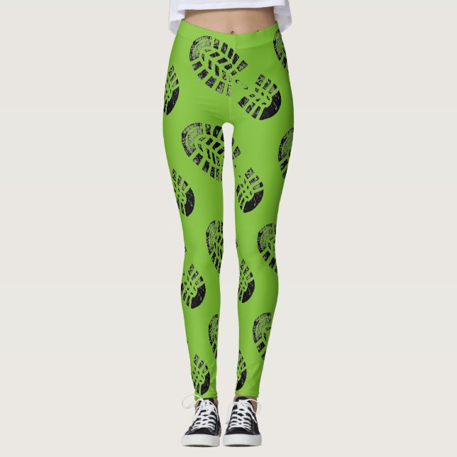 Footprint Leggings Green (Front)