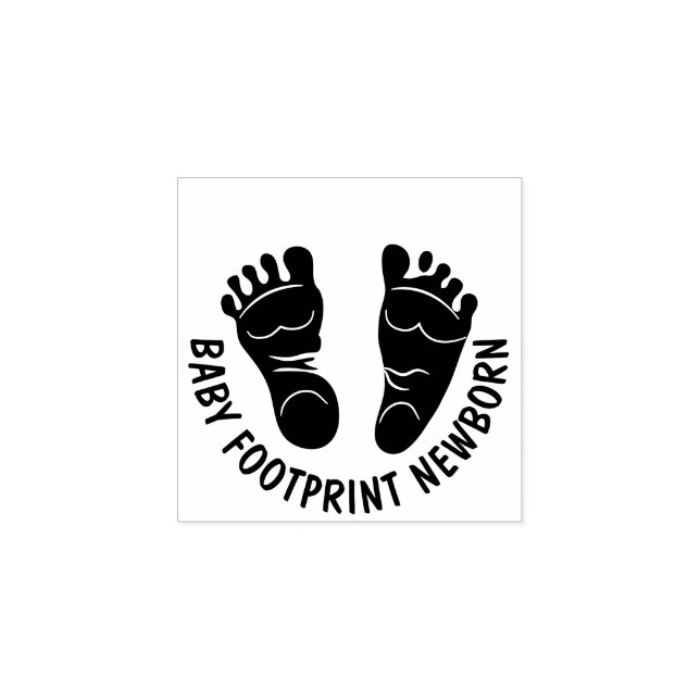 Footprint Newborn Baby Rubber Stamp (Imprint)