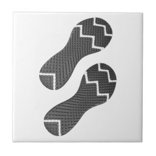 Footprint of running shoes tile