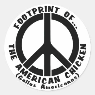 Footprint of the American Chicken (Style 1) Classic Round Sticker