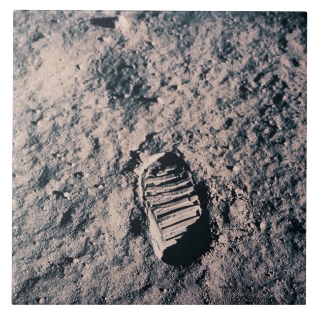 Footprint on Lunar Surface Tile (Front)