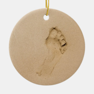 Footprint on the Beach Ceramic Tree Decoration