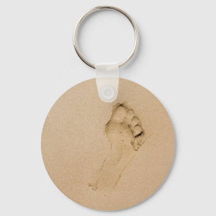 Footprint on the Beach Key Ring