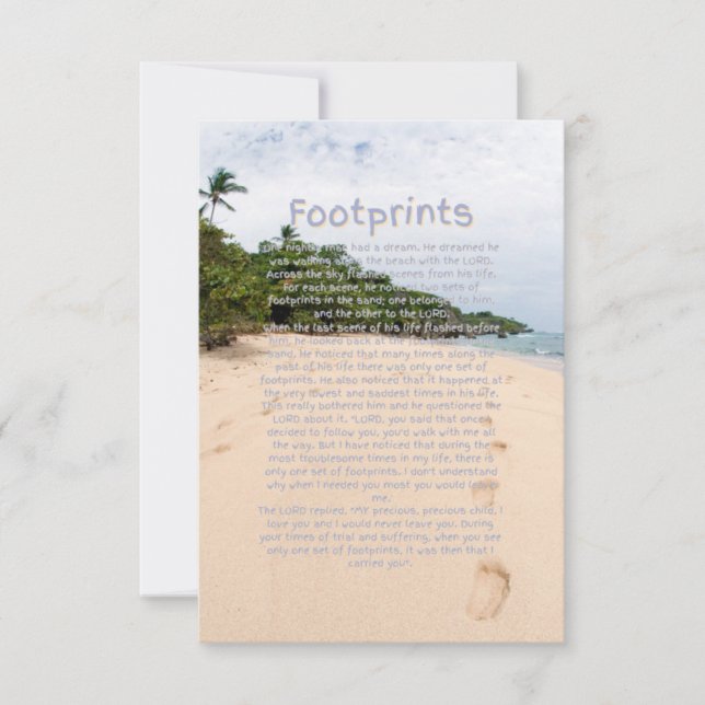 Footprint Poem 2A Flat Greeting Card (Front)