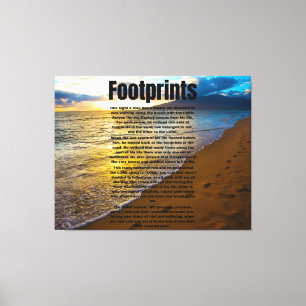 Footprint Prayer Biblical Poem Canvas Art