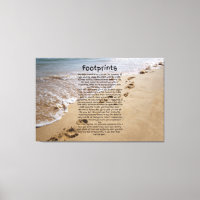 Footprint Prayer Biblical Sand Canvas Wall Art