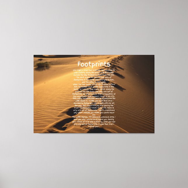 Footprint Prayer Faith Based Canvas Art (Front)
