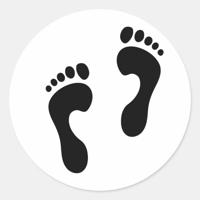 footprints 2 classic round sticker (Front)