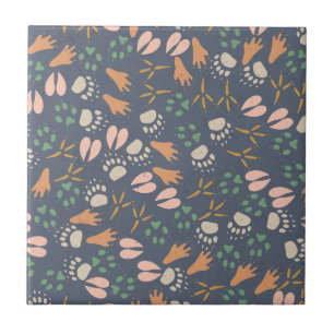 Footprints Animal Lover Natural Spring Vibes Tile