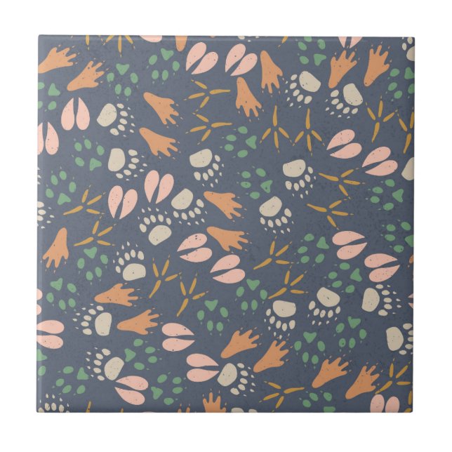 Footprints Animal Lover Natural Spring Vibes Tile (Front)