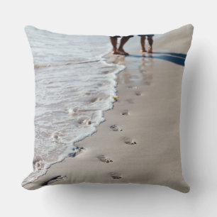 Footprints at beach cushion