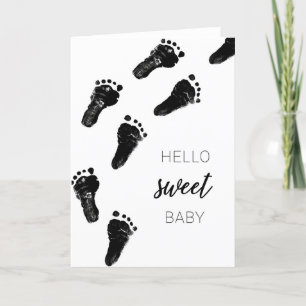 Footprints Baby Shower and New Baby Congrats Card