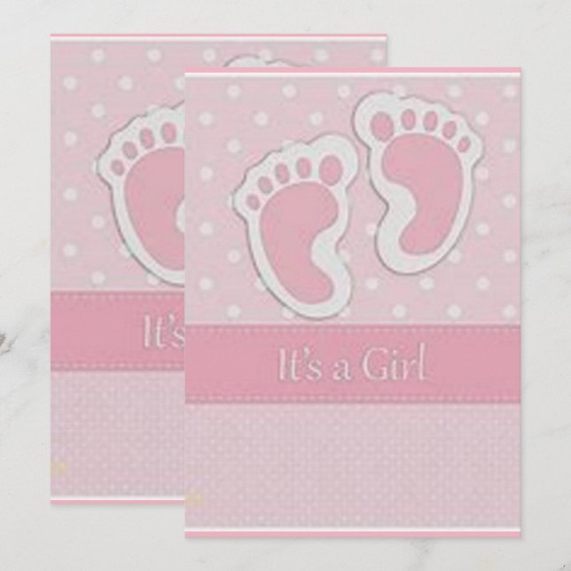 footprints baby shower card (Front/Back)