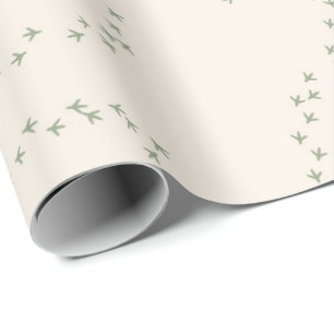 Footprints birds baby wrapping paper