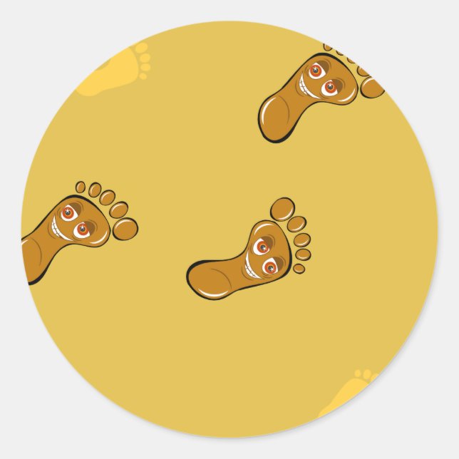 Footprints Classic Round Sticker (Front)