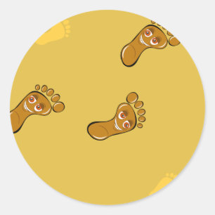 Footprints Classic Round Sticker