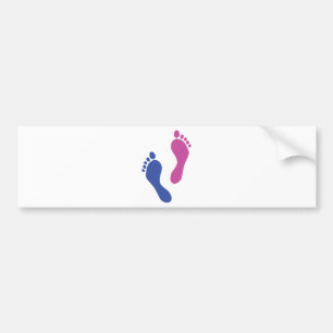 footprints coloured bumper sticker