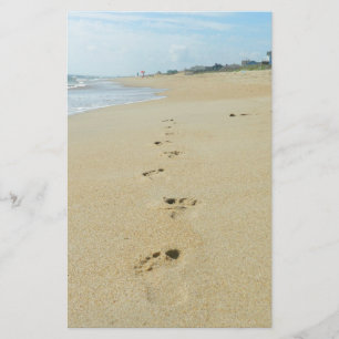 Footprints Down The Beach Stationery