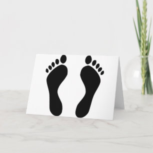 footprints feet card