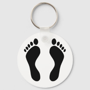 footprints feet key ring