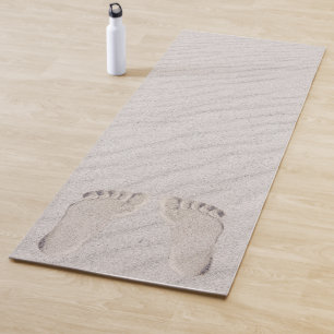 Footprints in Beach Sand Yoga Mat