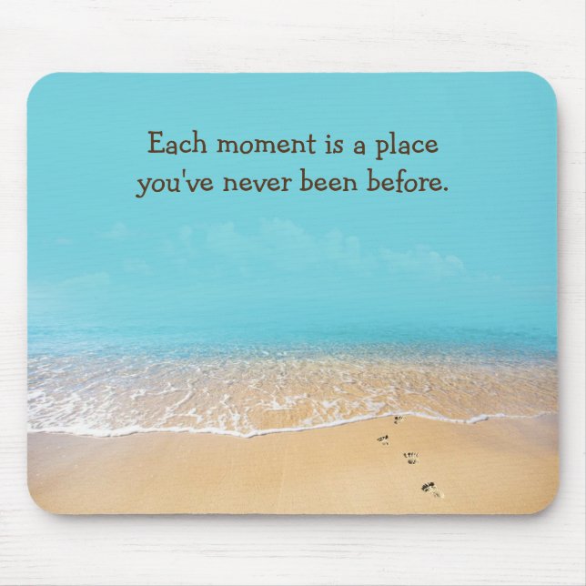 Footprints In Sand With Beach Quote  Mouse Pad (Front)