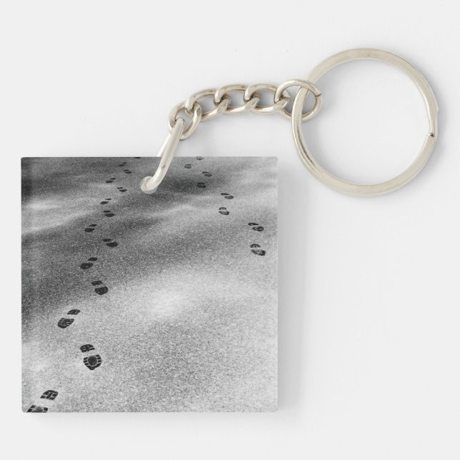 Footprints in Snow Key Ring (Back)