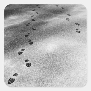 Footprints in Snow Square Sticker