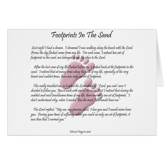 Footprints In The Sand (Front Horizontal)