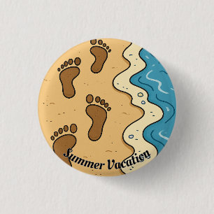 Footprints in the sand 3 cm round badge