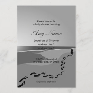Footprints in the Sand Baby Shower Invitations