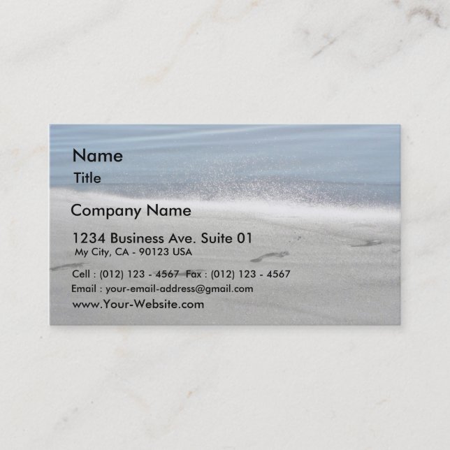 Footprints In The Sand Business Card (Front)