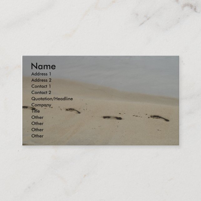 Footprints in the sand Business Card (Front)