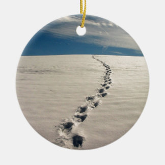 Footprints in the sand ceramic tree decoration