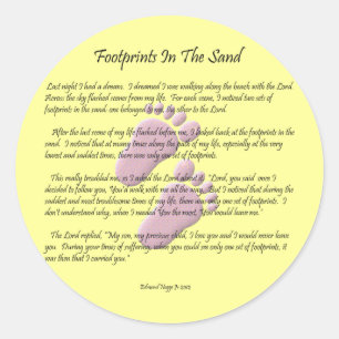 Footprints In The Sand Classic Round Sticker