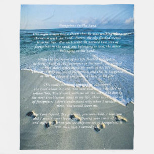 Footprints in the sand fleece blanket
