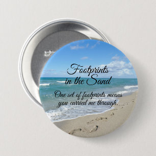 Footprints in the Sand Inspirational Christian 7.5 Cm Round Badge