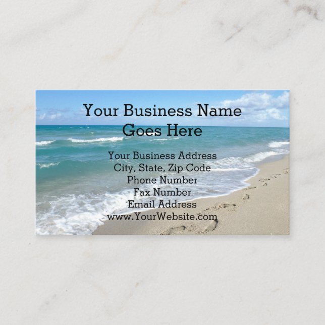 Footprints in the Sand Inspirational Christian Business Card (Front)