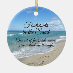 Footprints in the Sand Inspirational Christian Ceramic Tree Decoration
