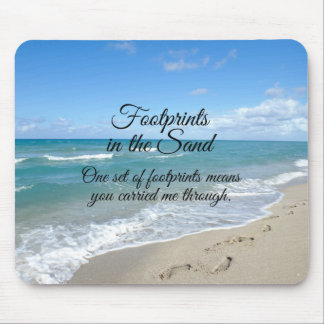 Footprints in the Sand Inspirational Christian Mouse Mat