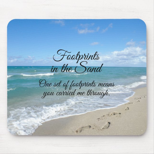 Footprints in the Sand Inspirational Christian Mouse Mat (Front)